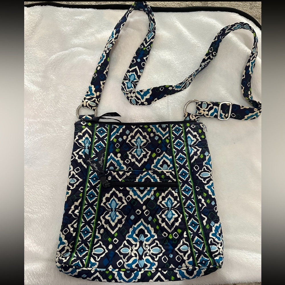 Vera Bradley Ink Blue Large Hipster Messenger Crossbody